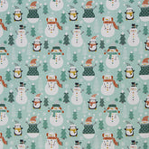 Baumwoll Webware Belle Pinguine und Schneemänner
